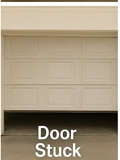 Garage door repair technician replacing worn-out extension spring